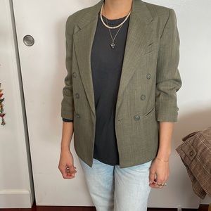 Gorge Cropped Blazer in a unique greenish grey color size XS.
